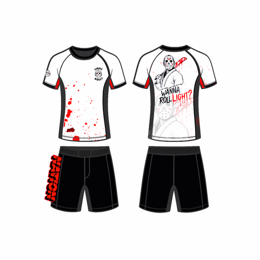 Jason Men’s BJJ Rash Guard – Horror-Inspired No-Gi Jiu-Jitsu Training Gear